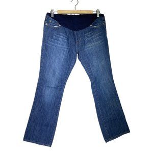 4/$25 Liz‎ Lange Maternity Jeans Full Belly Panel Blue Denim Women's Size 6